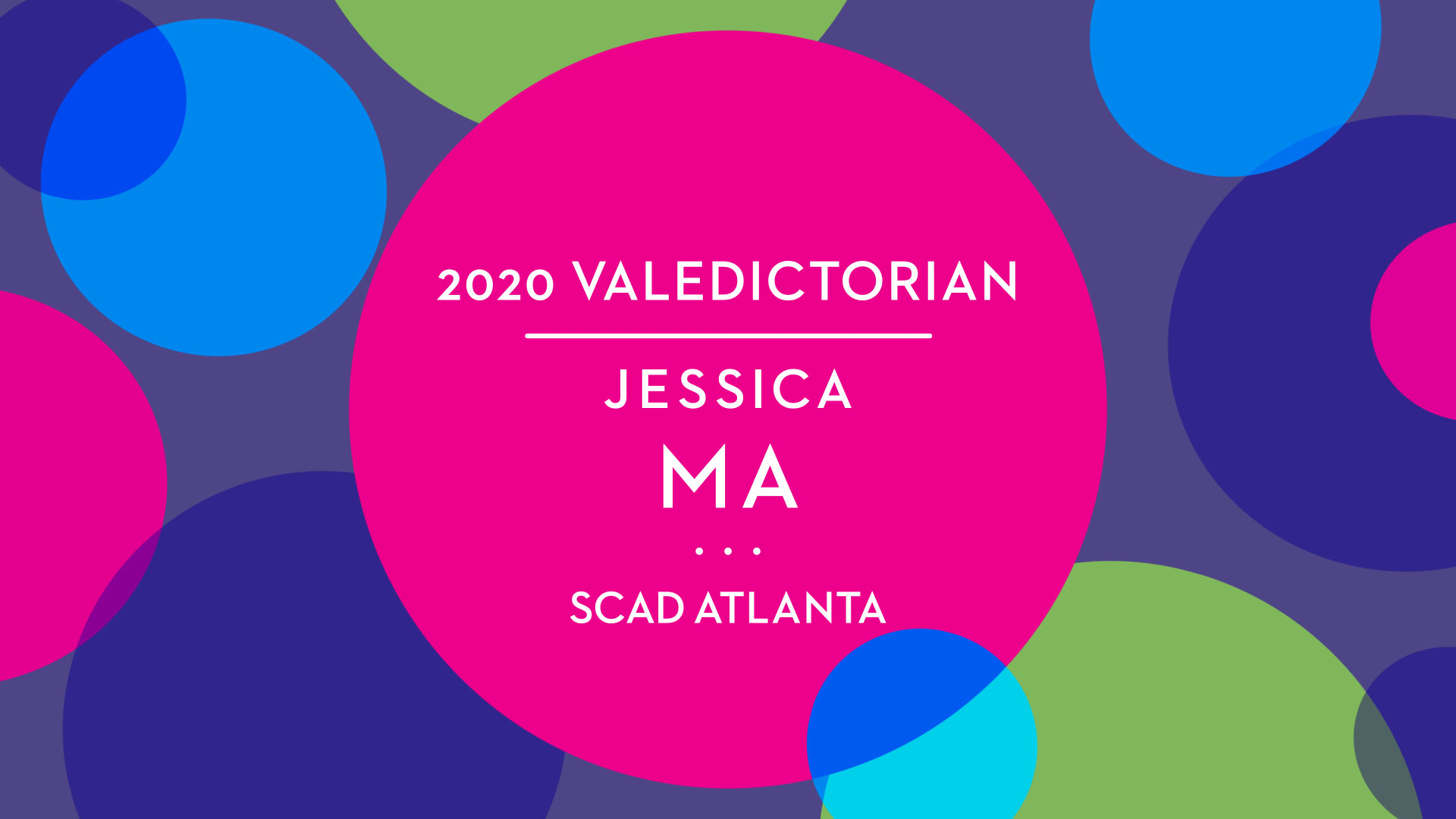 SCAD Atlanta 2020 Valedictorian Jessica Ma SCAD.edu